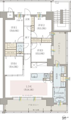 オーヴィジョン武岡テラス 間取り I type MENU PLAN