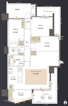 レーベン秋田 THE IMPERIAL TOWER 間取り Gタイプ