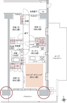 ウエリス八千代村上 間取り Fg2r type（第3期）
