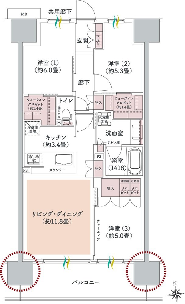 ウエリス八千代村上 間取り Ec1 type（第3期）