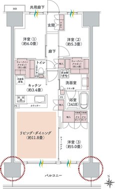 ウエリス八千代村上 間取り Ec1 type（第3期）