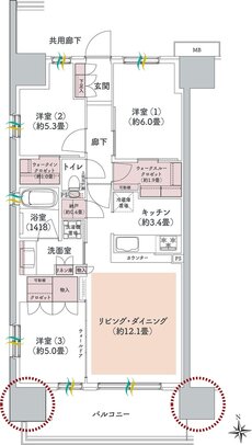 ウエリス八千代村上 間取り Ea1 type(先着順)
