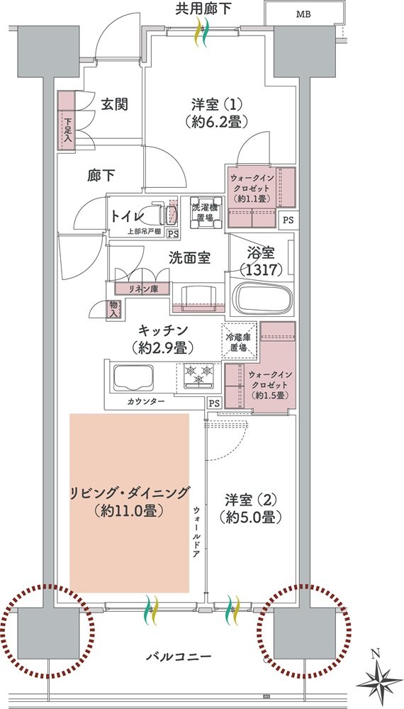 ウエリス八千代村上 間取り Fd1 type