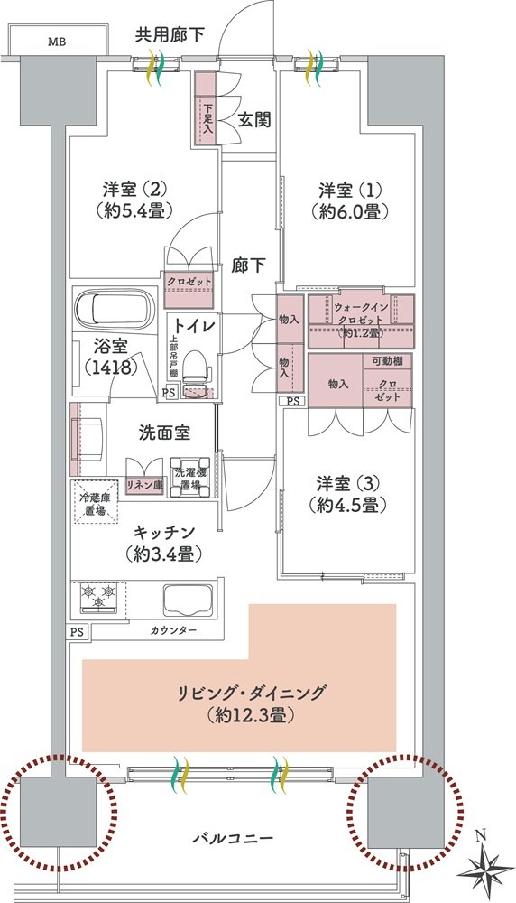ウエリス八千代村上 間取り Ee1 type