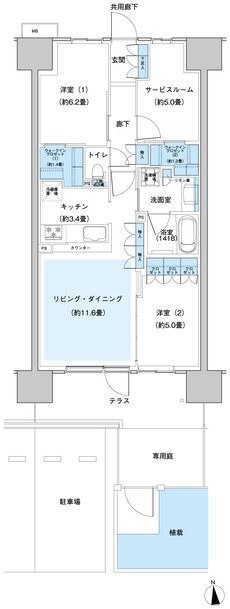 ウエリス八千代村上 間取り Ed3gp type