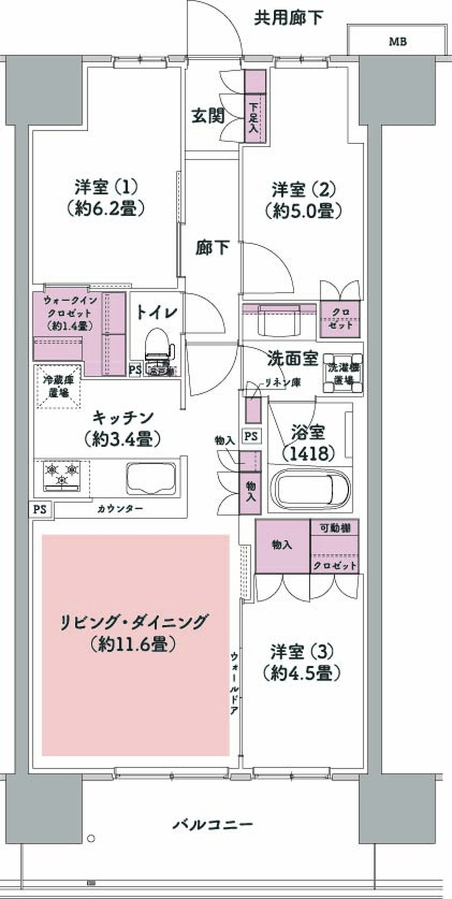 ウエリス八千代村上 間取り Eb2 type