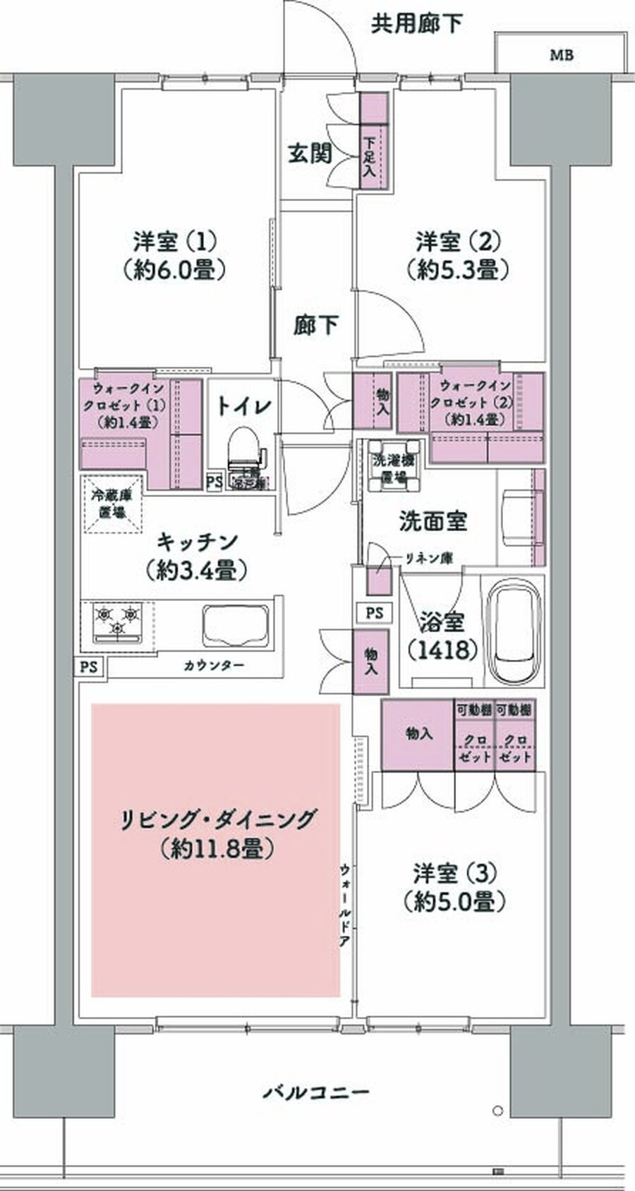 ウエリス八千代村上 間取り Ec3 type