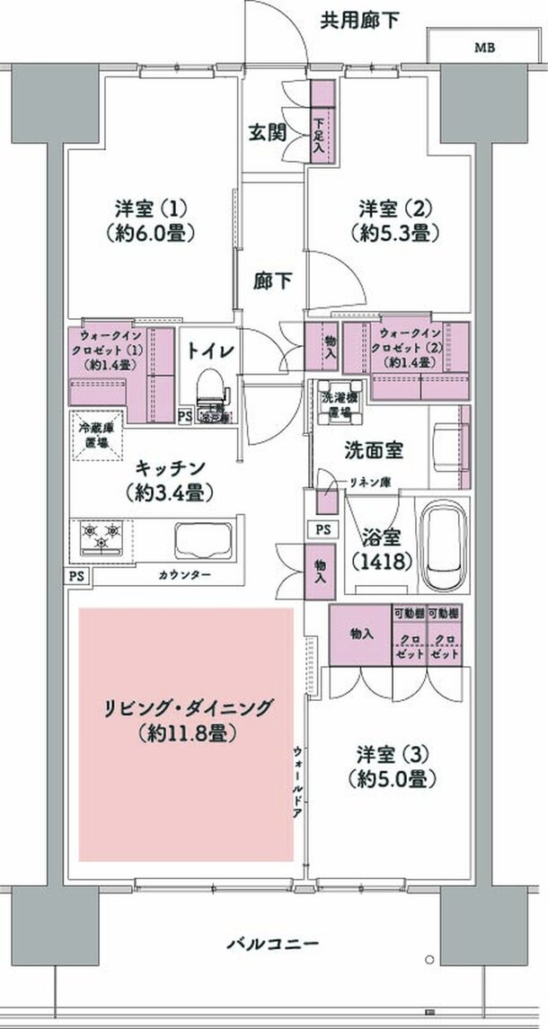 ウエリス八千代村上 間取り Ec3 type