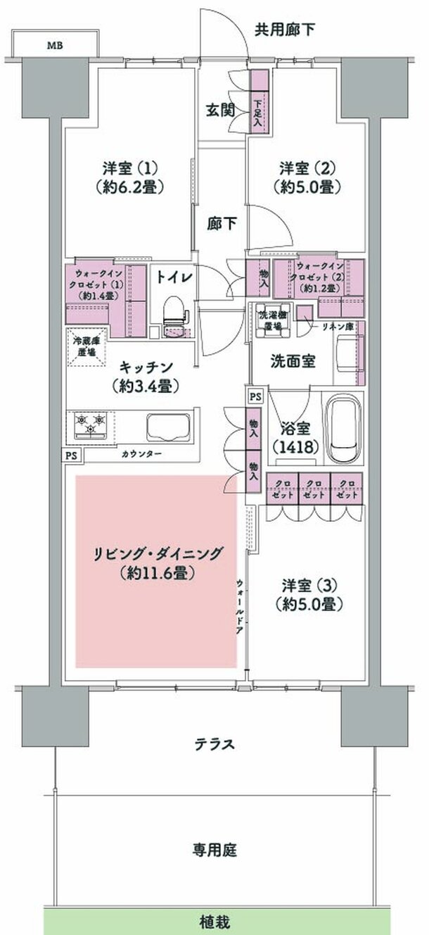 ウエリス八千代村上 間取り Fc3g type