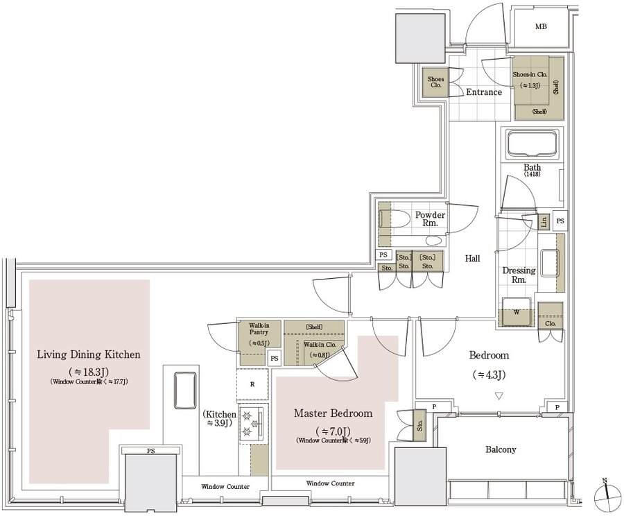 パークコート ザ・三番町ハウス 間取り 76Aタイプ