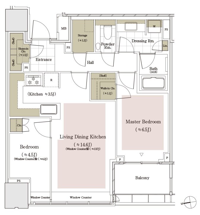 パークコート　ザ・三番町ハウス 間取り 67Bタイプ