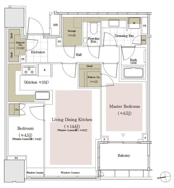 パークコート　ザ・三番町ハウス 間取り 67Bタイプ
