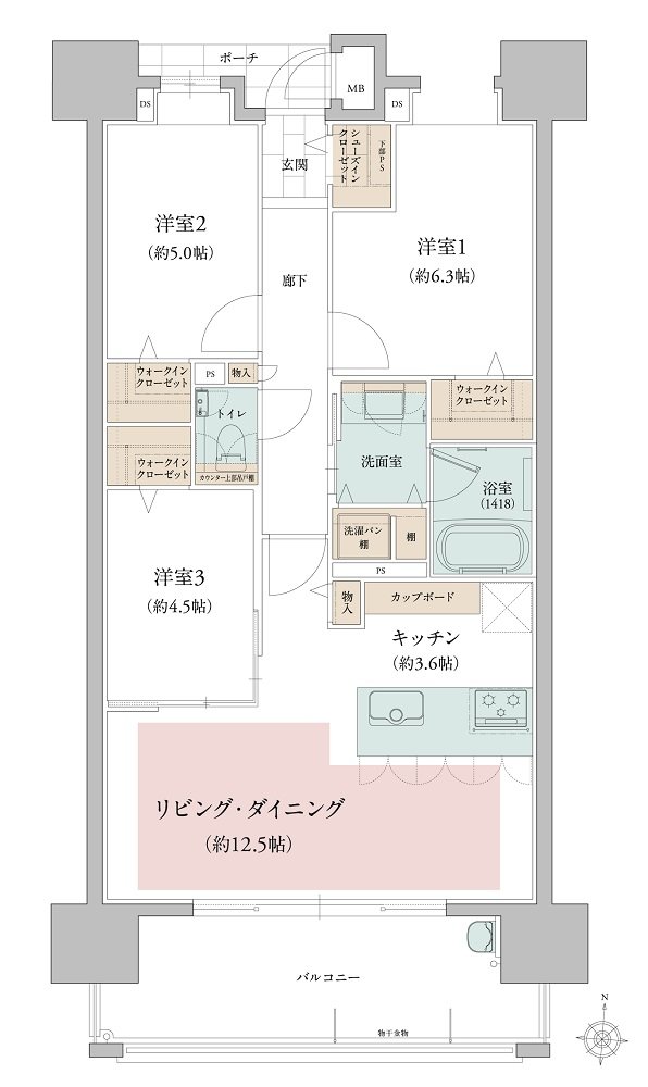 フリーディアシティ二日市 間取り B type select1