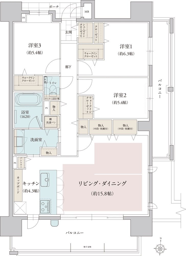 フリーディアシティ二日市 間取り C type select3
