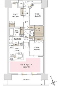 ジオ島本 間取り D' type 1工区 ノースA棟