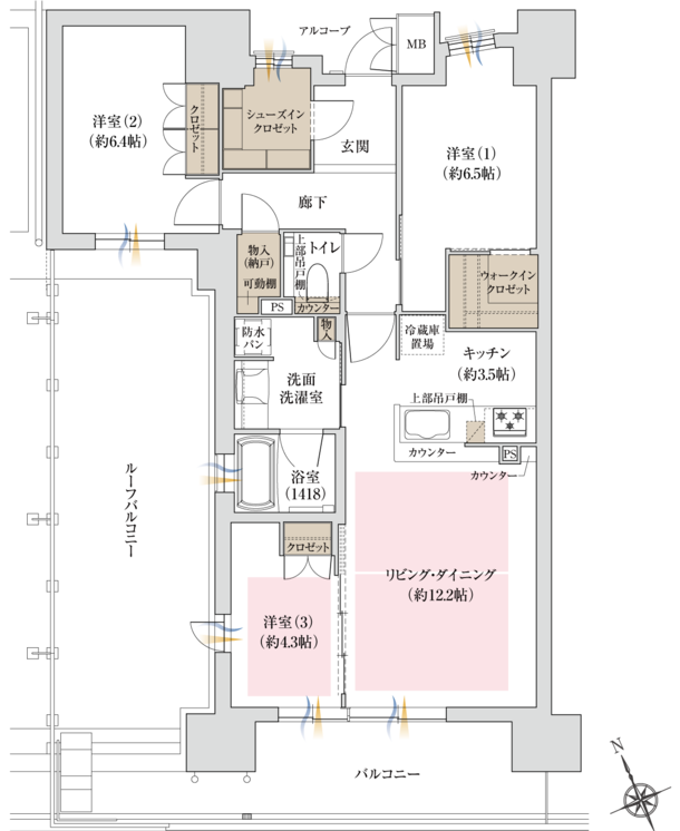 ジオ島本 間取り Jr type 1工区 ノースA棟