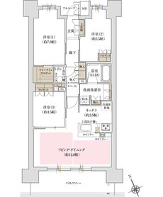 ジオ島本 間取り C1 type 2工区 サウス棟