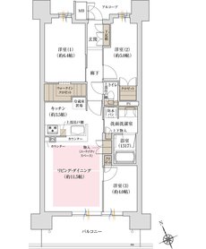 ジオ島本 間取り E1 type 2工区 サウス棟