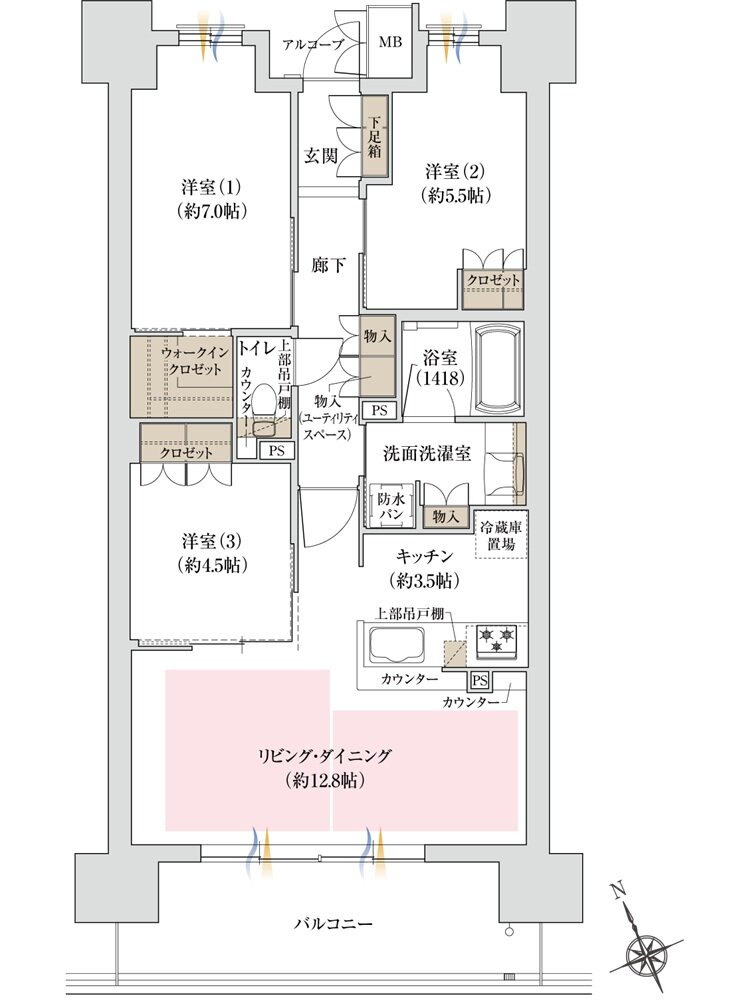 ジオ島本 間取り C2タイプ 2工区 サウス棟
