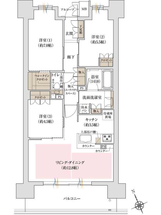 ジオ島本 間取り C2タイプ 2工区 サウス棟
