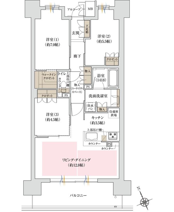 ジオ島本 間取り C3タイプ サウス棟 2工区