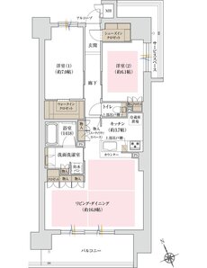 ジオ島本 間取り Pタイプ 2工区 サウス棟 MENU1