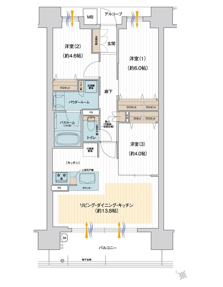 ハルモシティ 間取り Bタイプ