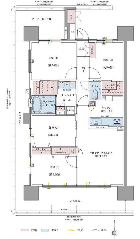 サーパス松江駅グランフォート 間取り Aタイプ