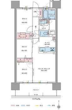 サーパス松江駅グランフォート 間取り Bタイプ