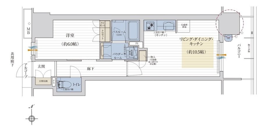 プレサンス レジェンド 上新庄 間取り Kタイプ