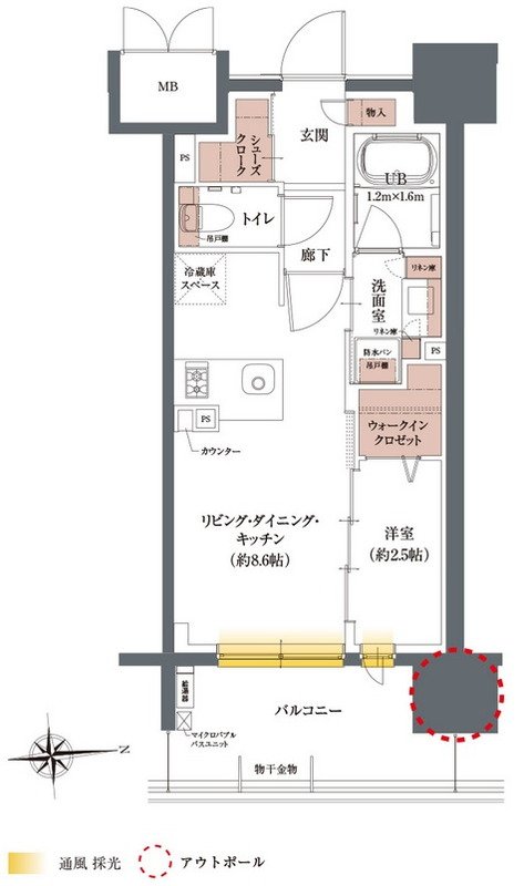 ソルティア千葉セントラル 間取り E1タイプ