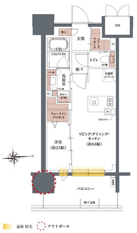 ソルティア千葉セントラル 間取り E2タイプ