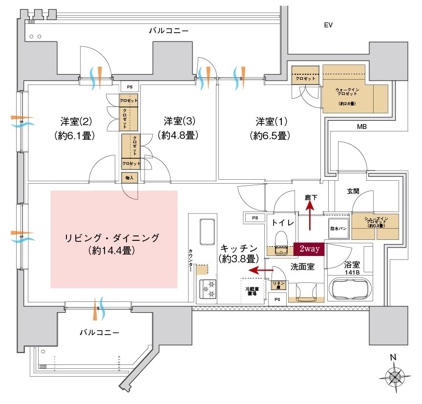 ブランシエラ宇都宮 悠久の杜 間取り A type【第2期予告】