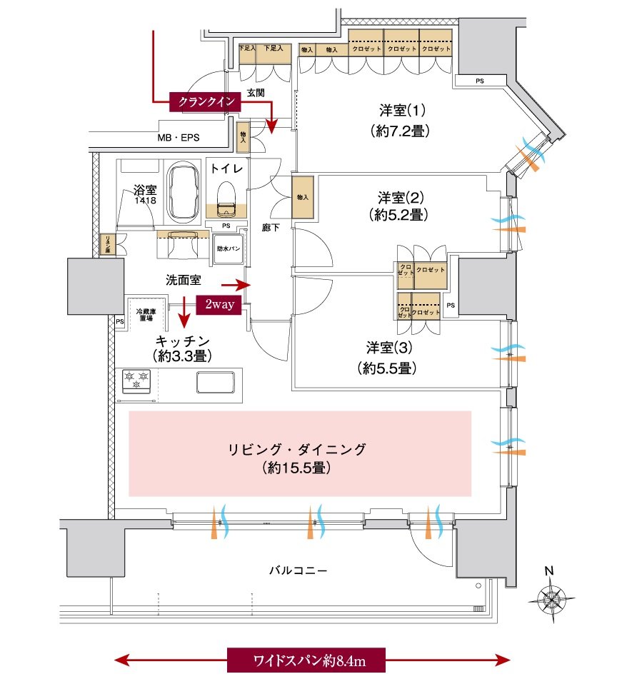 ブランシエラ宇都宮 悠久の杜 間取り C type【第2期予告】