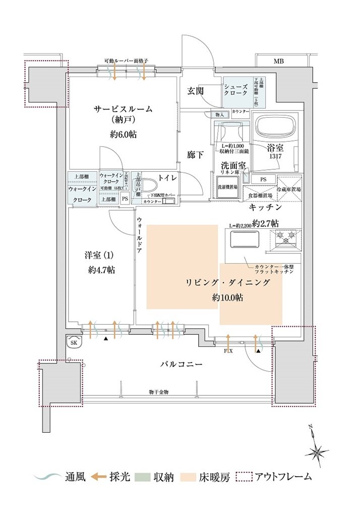 サンクレイドル夕陽丘ザ・レジデンス 間取り B type