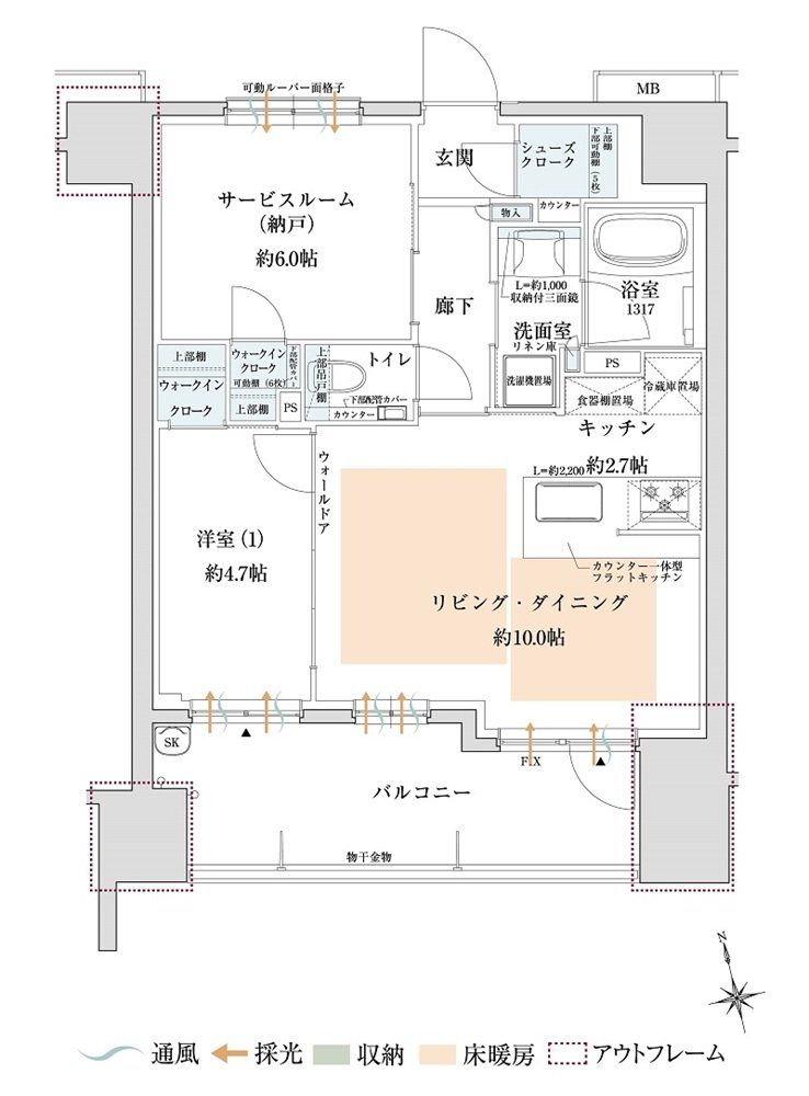 サンクレイドル夕陽丘ザ・レジデンス 間取り B type