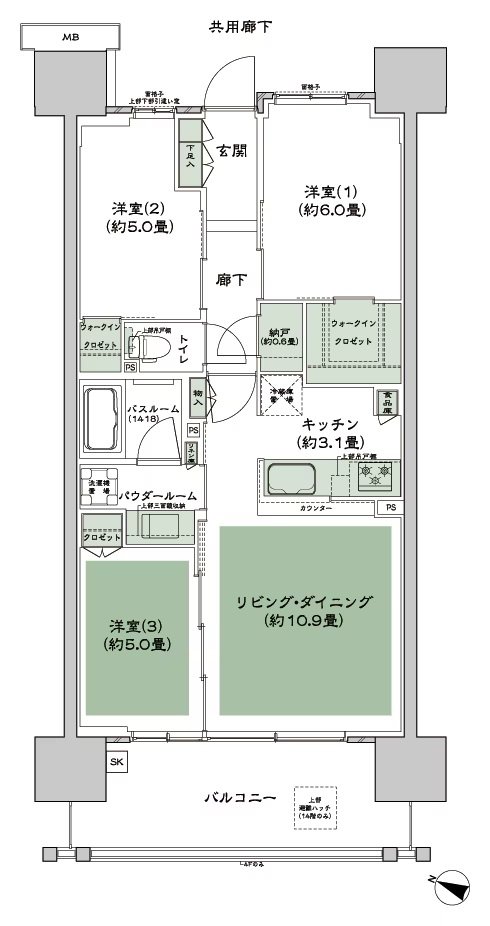 シティテラス中央林間 間取り B3-2 type