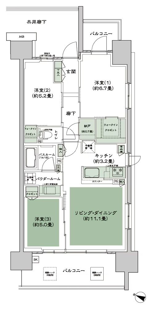シティテラス中央林間 間取り D type
