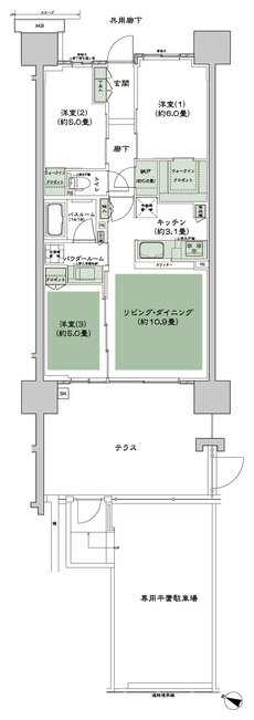 シティテラス中央林間 間取り B3-2t type