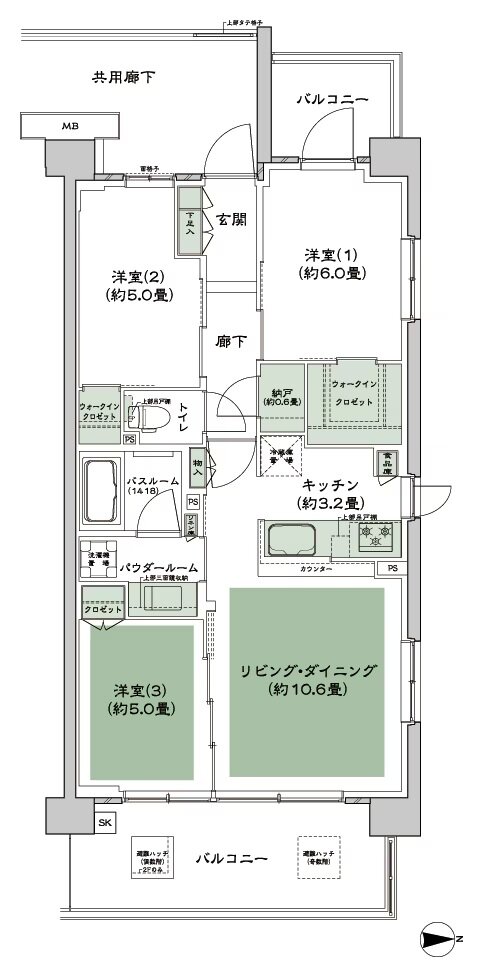 シティテラス中央林間 間取り A6 type