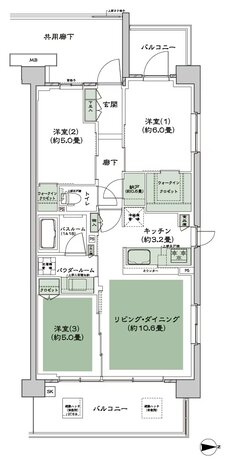 シティテラス中央林間 間取り A6 type
