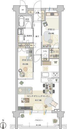 ドルチェヴィータ名古屋則武 間取り E2 type