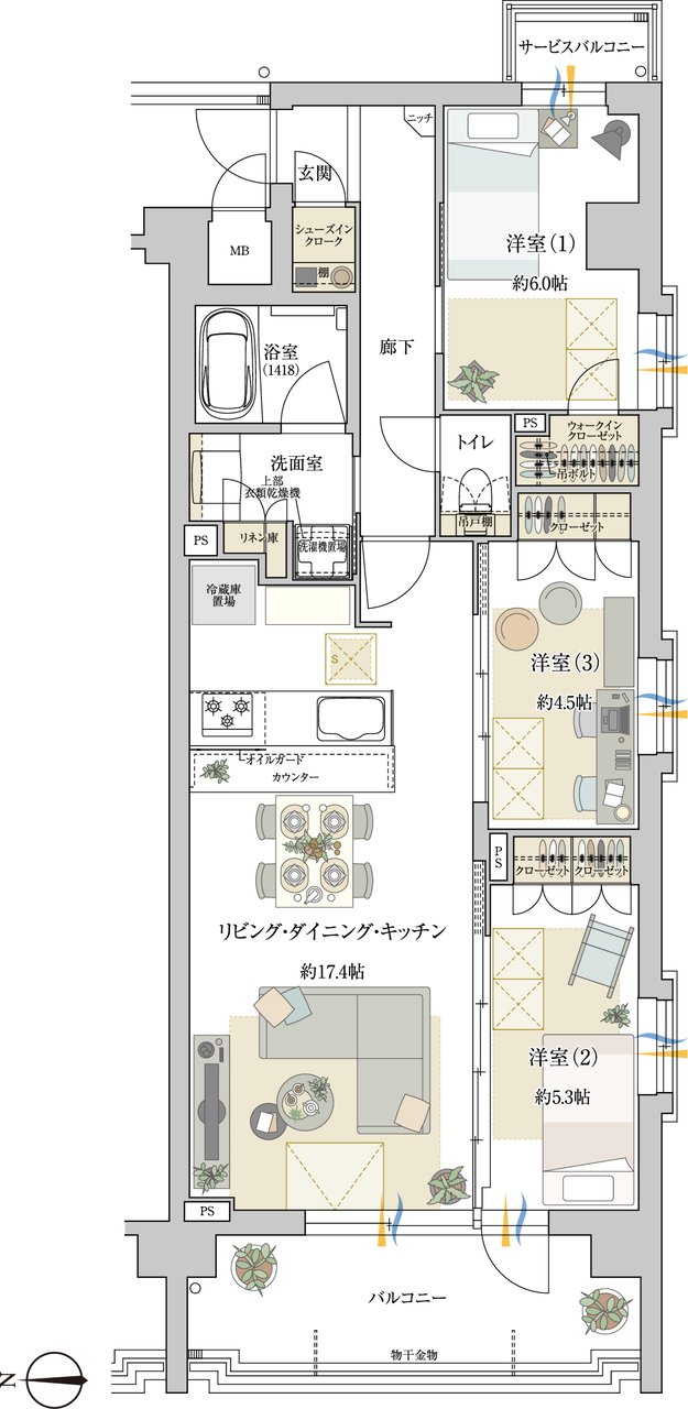 ドルチェヴィータ名古屋則武 間取り A type