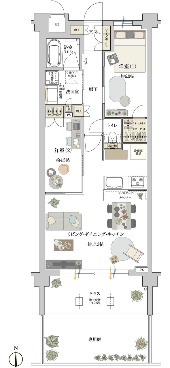 ドルチェヴィータ名古屋則武 間取り E2g type
