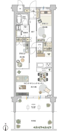 ドルチェヴィータ名古屋則武 間取り E2g type