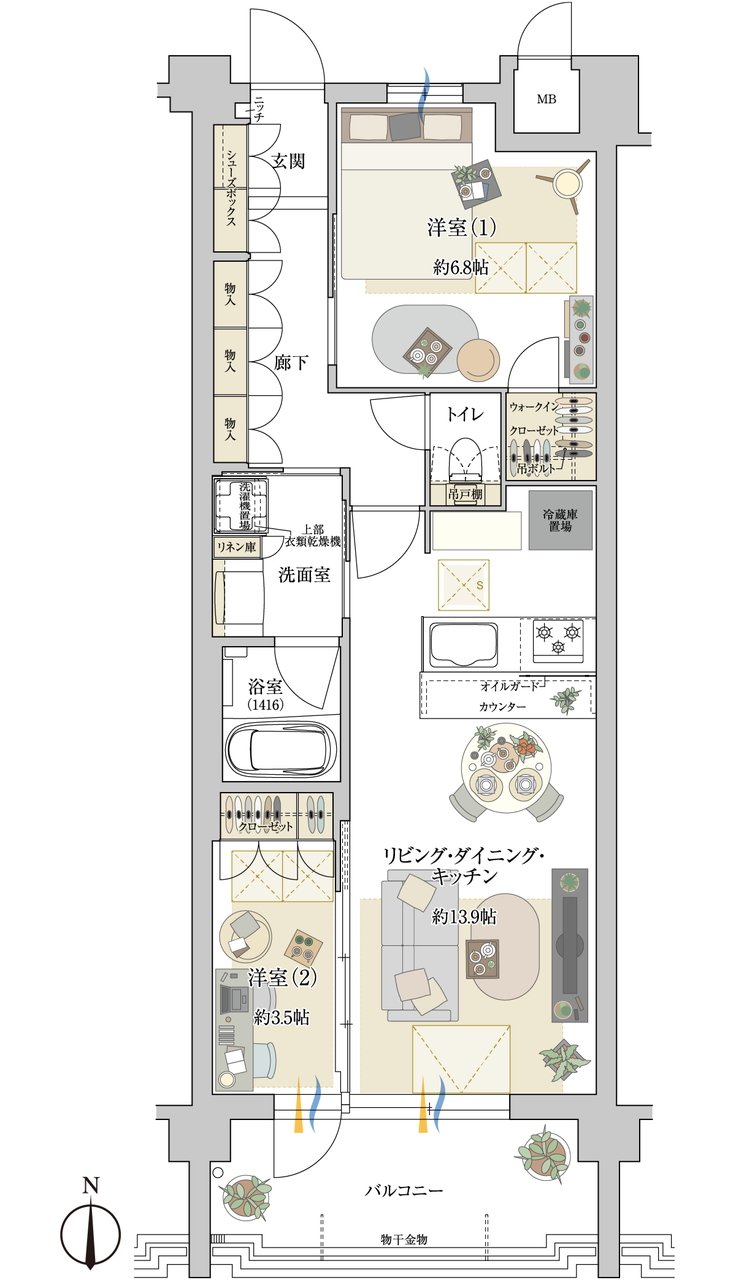 ドルチェヴィータ名古屋則武 間取り F type