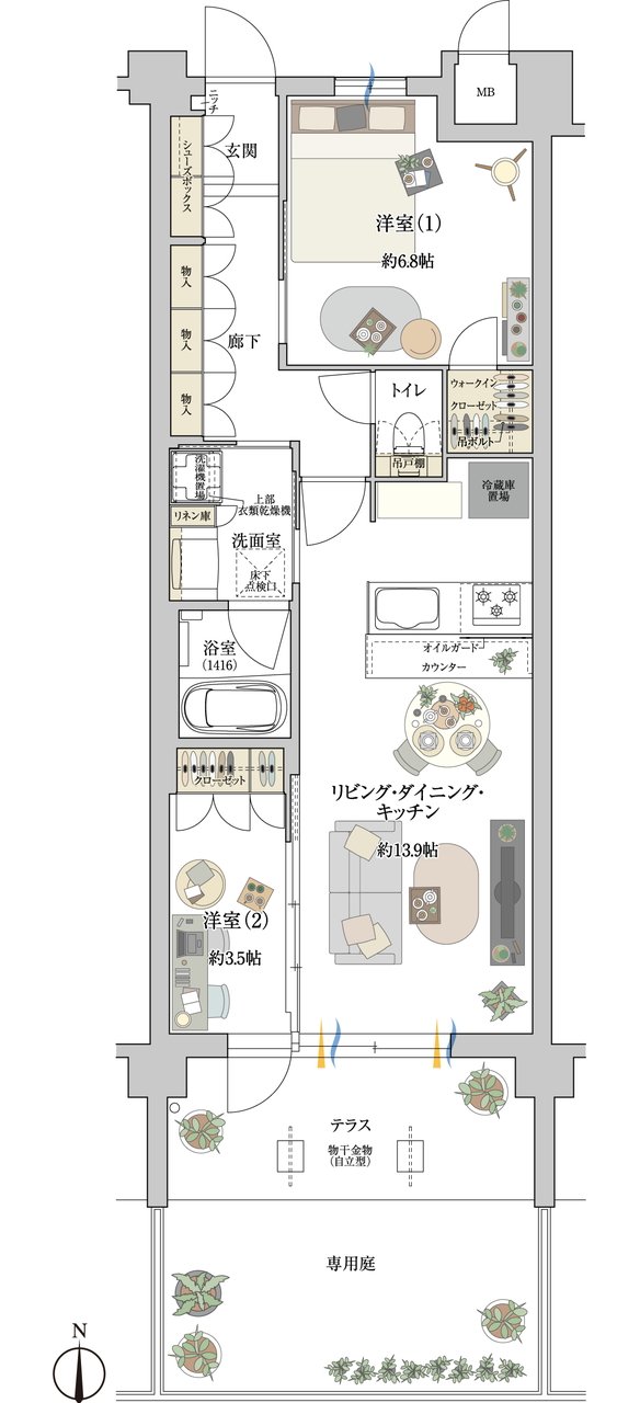ドルチェヴィータ名古屋則武 間取り Fg type