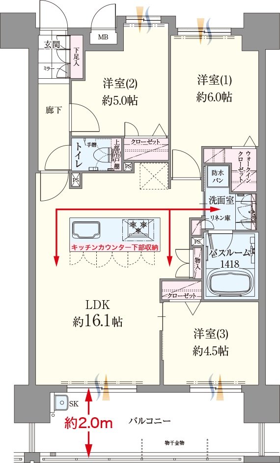 ファーネスト長与レジデンス 間取り G TYPE(基本プラン)
