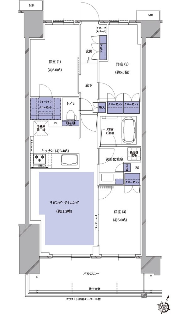 プレシス朝霞台ソルティエ 間取り Bタイプ