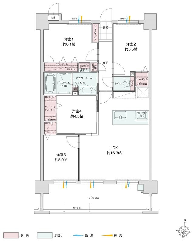 グランフォーレ長府侍町 間取り Dタイプ